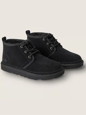 UGG Neumel chukka boots lace-up design and plush lining black suede W 6
